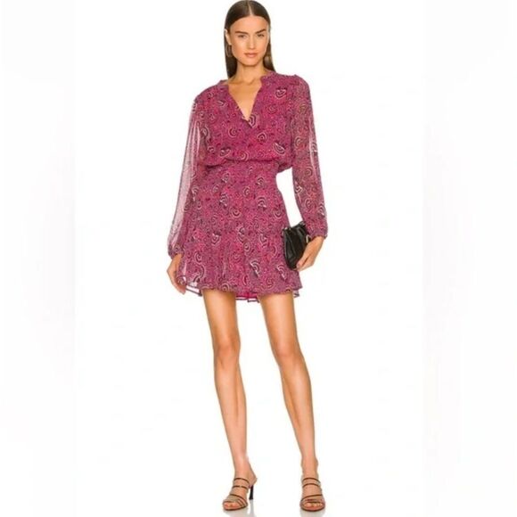 NWT ALC Sari Silk Mini Dress Pink Floral Size 2 Revolve - Picture 14 of 16